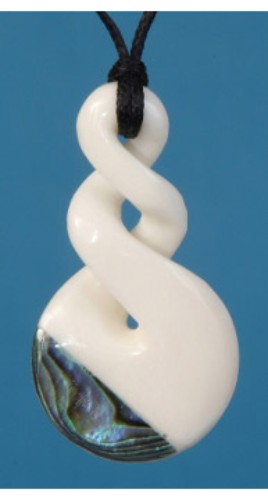 Pendant - Bone Double Twist  - Kiwiana