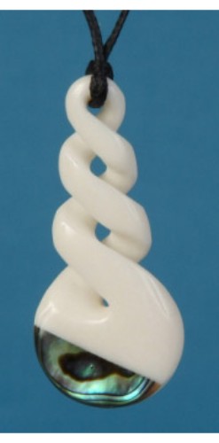 Pendant - Bone Triple Twist  - Kiwiana
