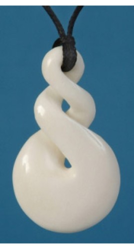 Pendant - Bone Double Twist  - Kiwiana Type 4