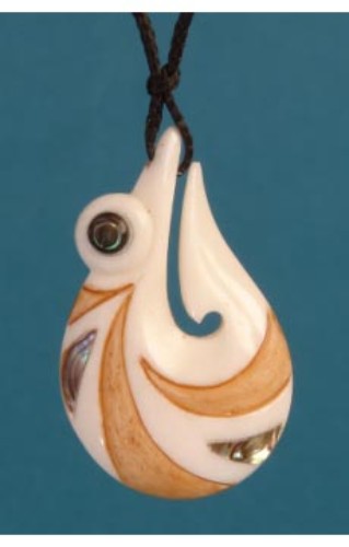 Pendant - Bone Stylised Kiwi  - Kiwiana