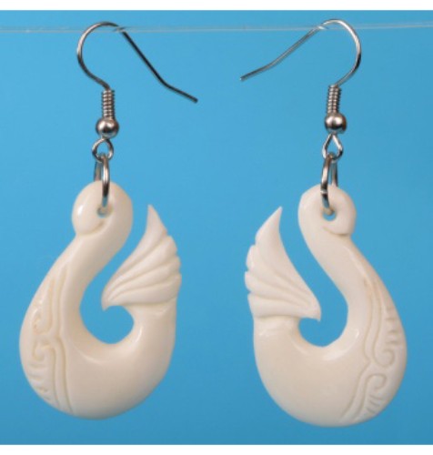 Earrings - Bone Hook  - Kiwiana