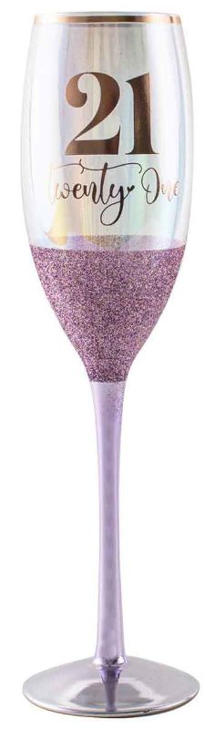 CHAMPAGNE GLASS - 21ST GLITTERATI (150ML)