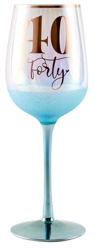 WINE GLASS - 40TH GLITTERATI (430ML)