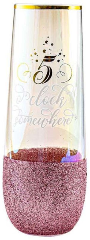 STEMLESS CHAMPAGNE Glass - 5 OCLOCK GLITTERATTI