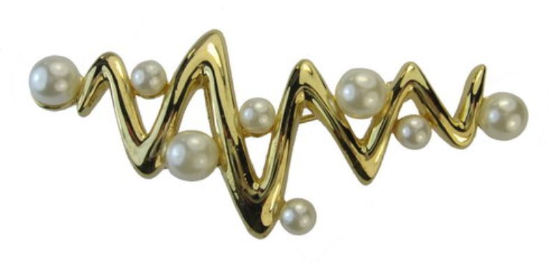 Brooch - Pearl Zigzag