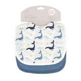 Roll Neck Bib 2pk - Whales - All4Ella
