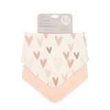 Bandana Bibs 2pk - Hearts - All4Ella