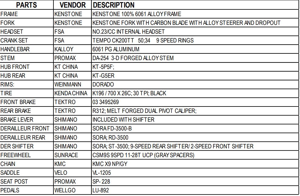 Teng 18 Speed 53cm Alloy Frame Road Bike