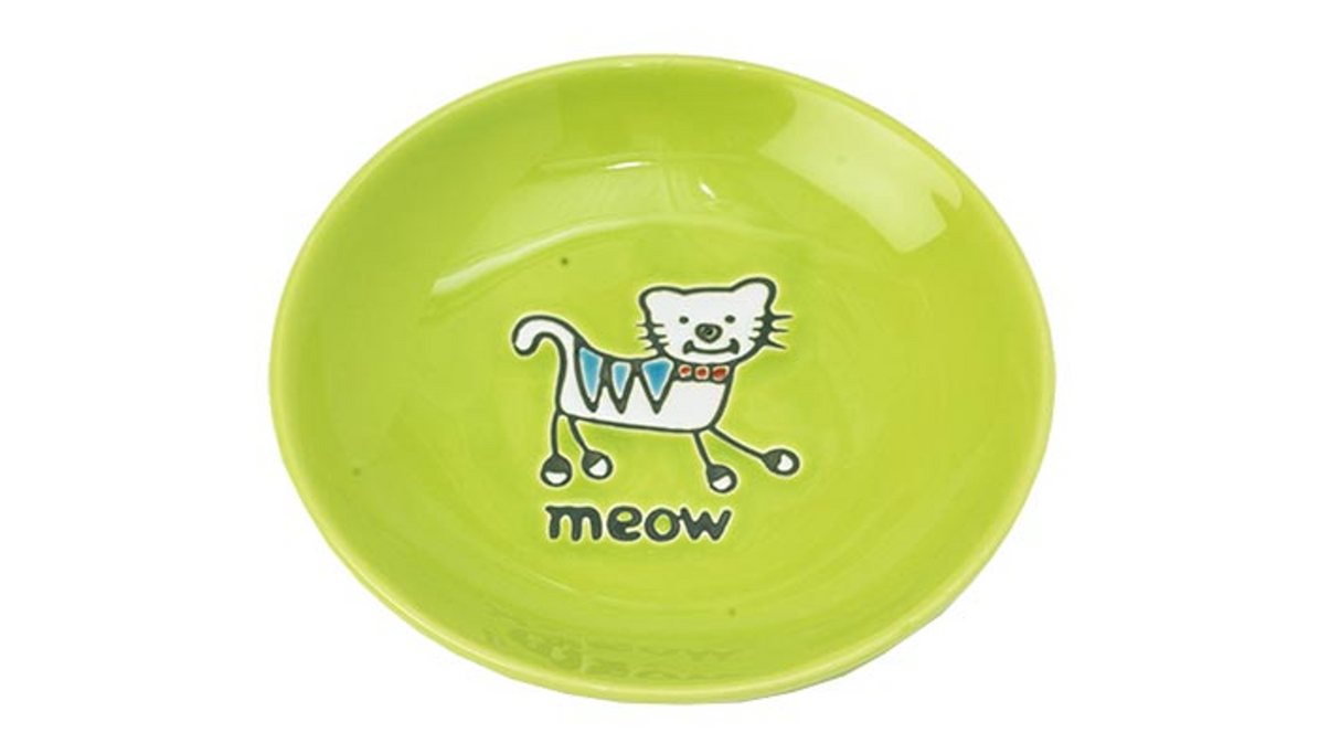 Silly Kitty Saucer - 13cm (Lime Green)