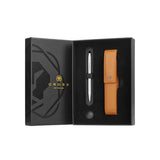 Classic Century Chrome Ballpoint Pen and Saffiano Pen Case Gift Set Cross