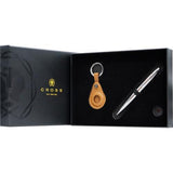 Calais Chrome Ballpoint Pen and Smart Tracker Keychain Gift Set Cross