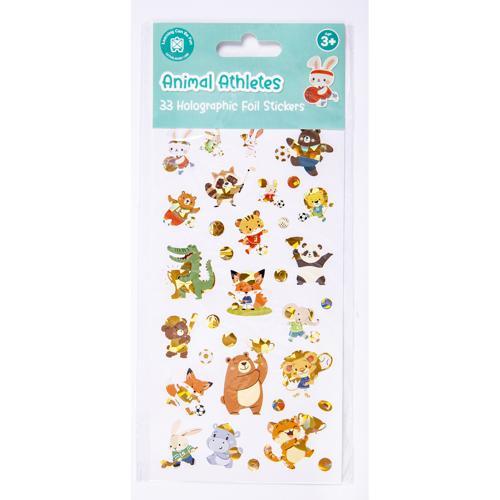 Holographic Sticker Set Animal Athletes 44-Piece LCBF
