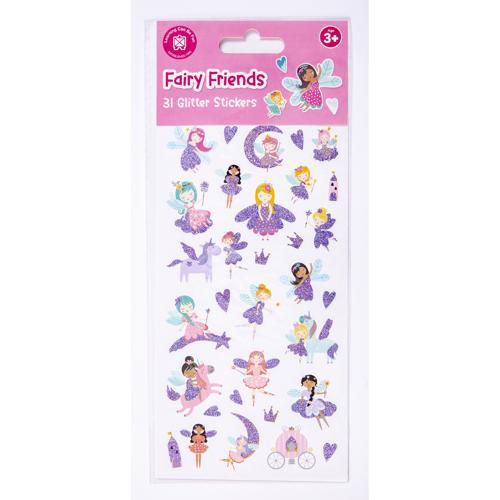 Kids Glitter Sticker Set Fairy Friends 31-Piece LCBF