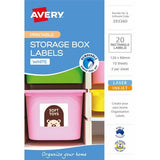 Removable Storage Labels Rectangle 20 Pack Avery