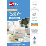 Gloss White Printable Labels Gold Border 80 Pack Avery L7264