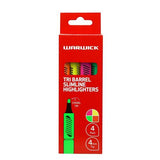 Tri-Barrel Slimline Highlighters Assorted 4 Pack Warwick