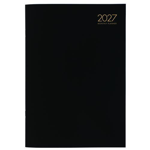 2027 A4 Monthly Planner Black PVC Cover Collins