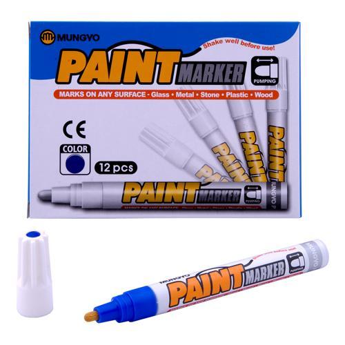 Oil-Based Permanent Paint Markers Blue 12 Pack Mungyo