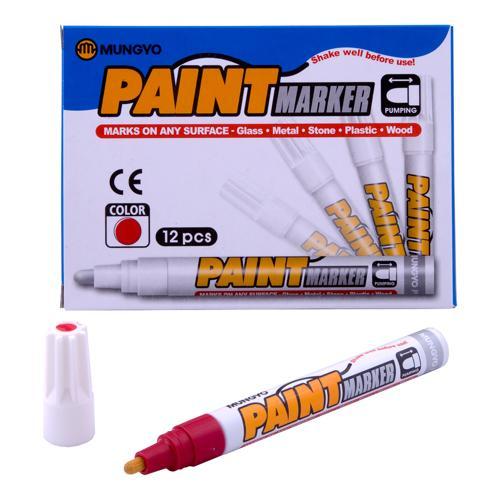 Oil-Based Permanent Paint Markers Red 12 Pack Mungyo