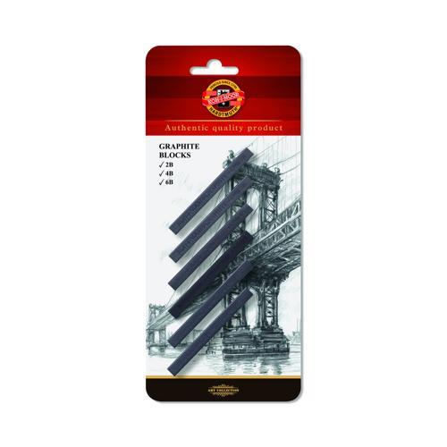 Graphite Drawing Blocks 2B 4B 6B 6 Pack Koh-I-Noor 4390