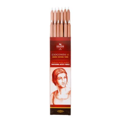 White Sketching Chalk Pencils 12 Pack Koh-I-Noor Hardtmuth 8801