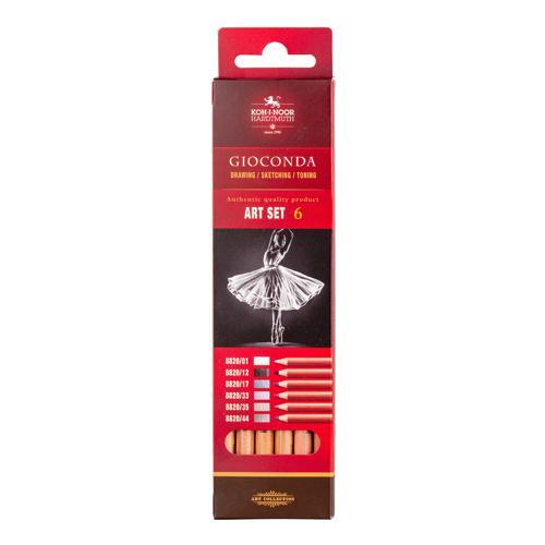 Gioconda Greytone Pastel Pencils 6 Pack Koh-I-Noor 882608