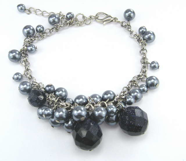 Bracelet - Bead & Crystal - Blue