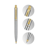 SHEAFFER SENTINEL BRUSHED CHROME/GOLD TRIM BALLPOINT PEN