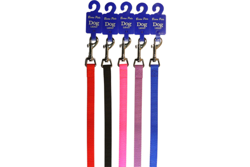 Dog Lead - Nylon S/Layer 10mm x 120cm Lead - Pink