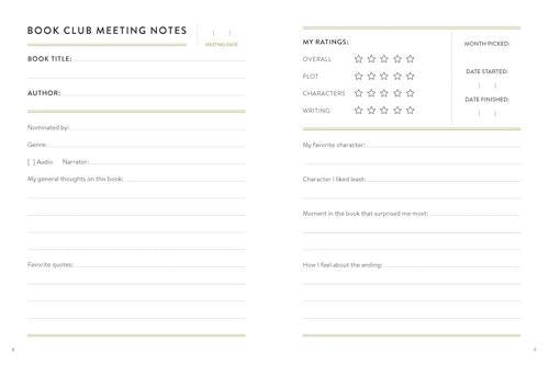 Bibliophile Book Club Journal
