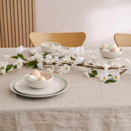 Hey Bunny White Blossom Artificial Flower Garland, 1.8m long, featuring delicate white blossoms for elegant decor.