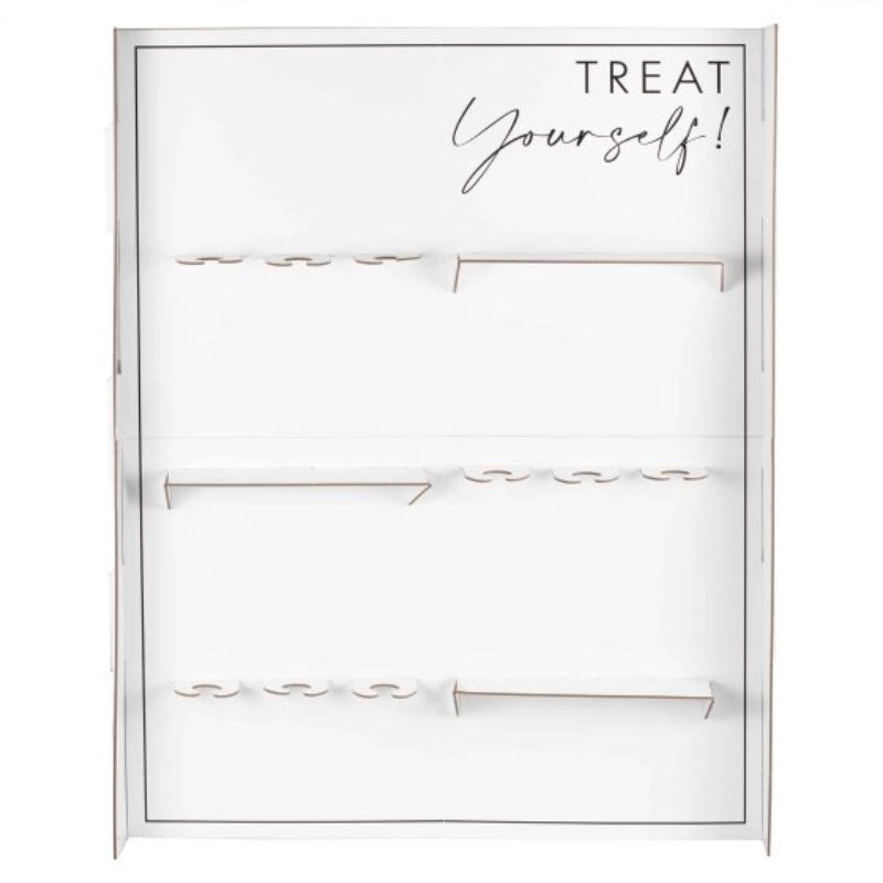 Contemporary Wedding Canape & Drinks Stand Holder for elegant receptions, featuring glass holders and treat shelves for drinks and snacks.