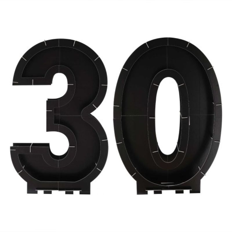 Champagne Noir Black 30th Balloon Mosaic Frame Decoration - Pack of 2