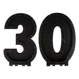 Champagne Noir Black 30th Balloon Mosaic Frame Decoration - Pack of 2