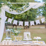 Christening White & Green Botanical Christening Bunting