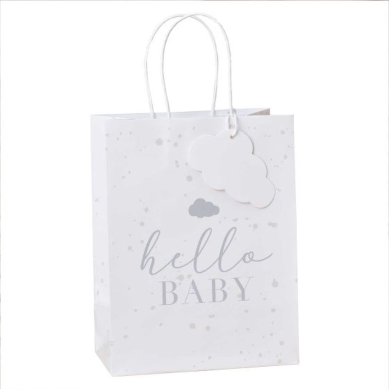 Hello Baby Speckle & Cloud Baby Shower Gift Bags - Pack of 5
