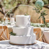 Sage Wedding Wooden Hoop Cake Stand, 66cm tall, elegant rustic design for showcasing cakes and floral arrangements.