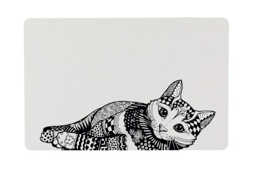 Cat Feed Mat - Placemat - Zentangle