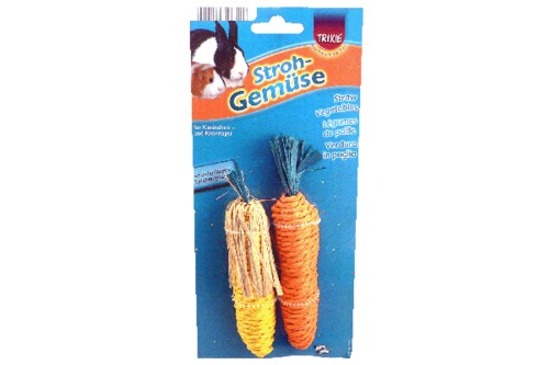 Small Animal - Straw Carrot & Corn 2pc - 15cm