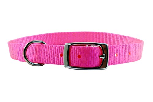 Dog Collar - Nylon S/Layer 15mm x 45cm Collar -Pink