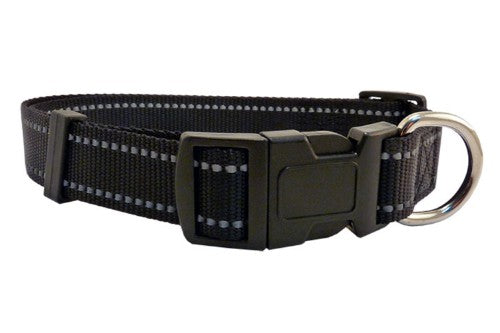 Dog Collar -  Reflect Thread - Black