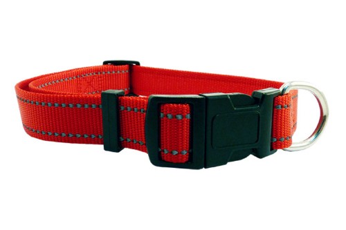 Dog Collar Reflect Thread 40-65cm (Red)