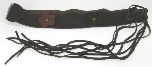Belt - Suede with Daisies - Brown