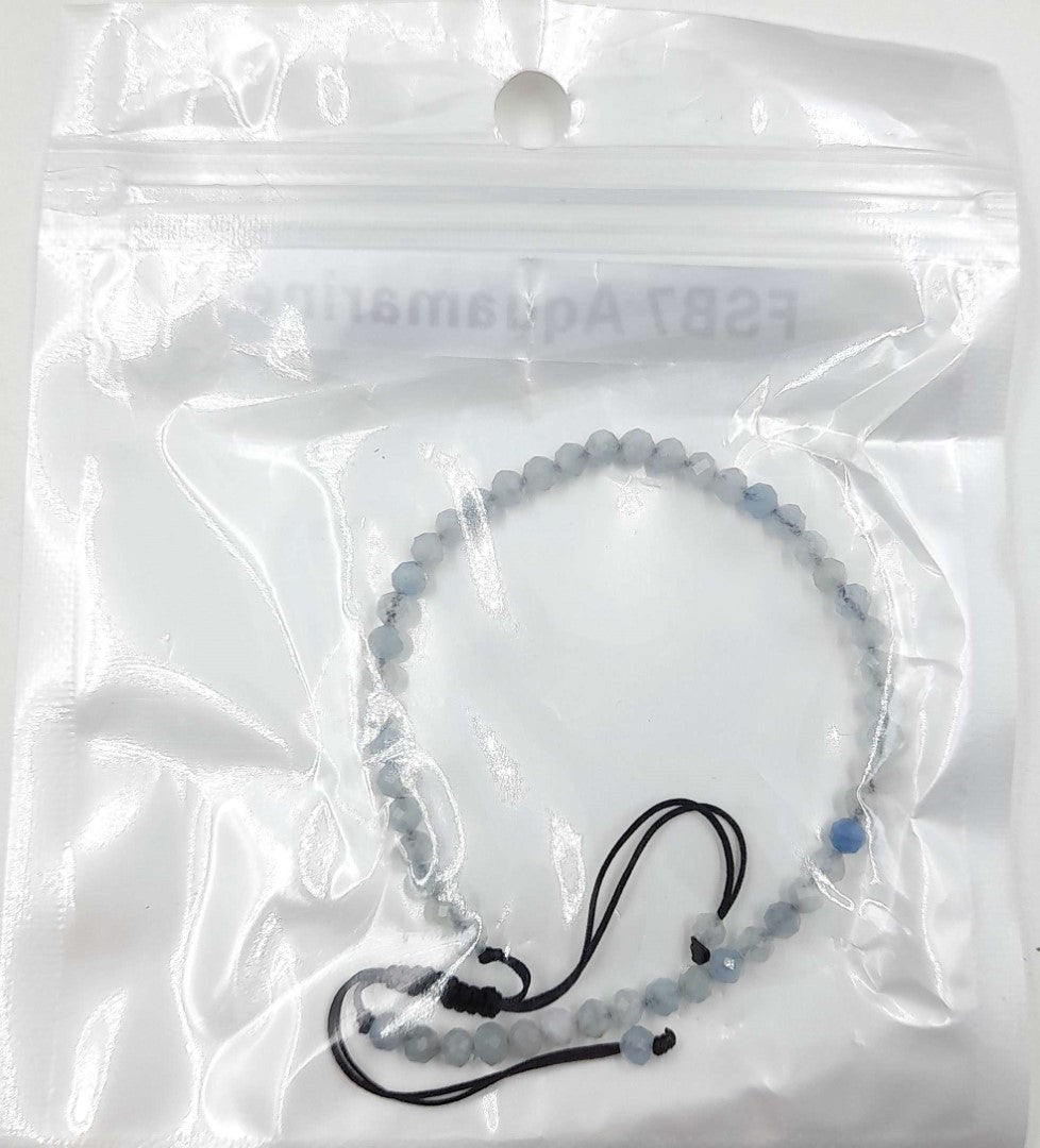 Gemstone Bracelet - Star Cut Faceted Aquamarine (Set of 3)