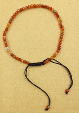 Gemstone Bracelet - Star Cut Faceted Red Agate (Set of 3)