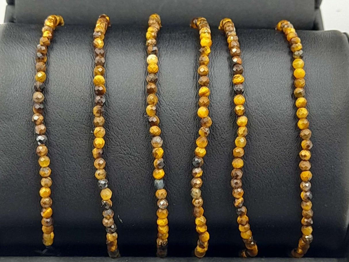 Gemstone Bracelet - Star Cut Faceted Tiger Eye (Set of 3)