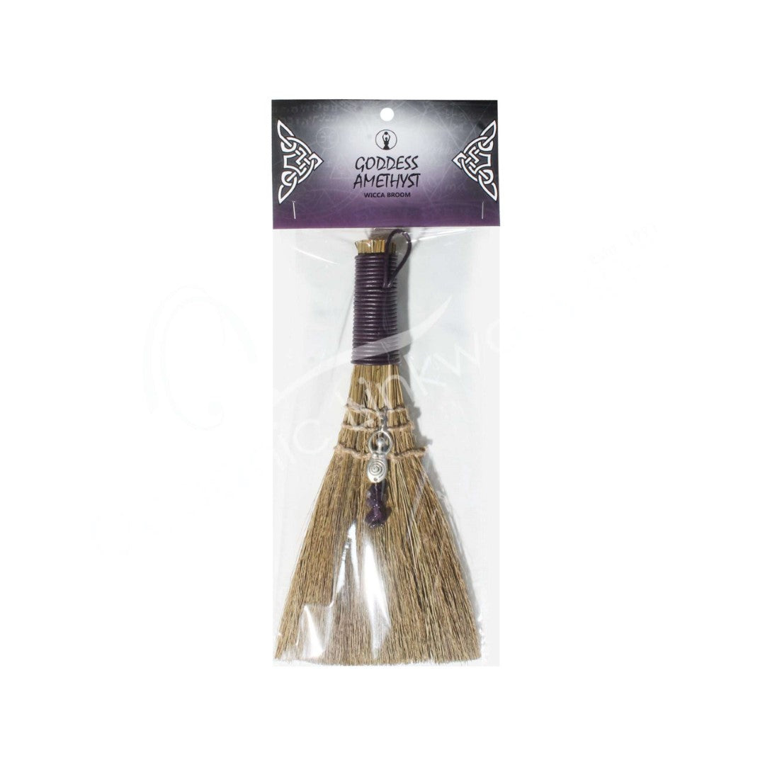 Wicca Broom - Goddess with Amethyst (20cm)