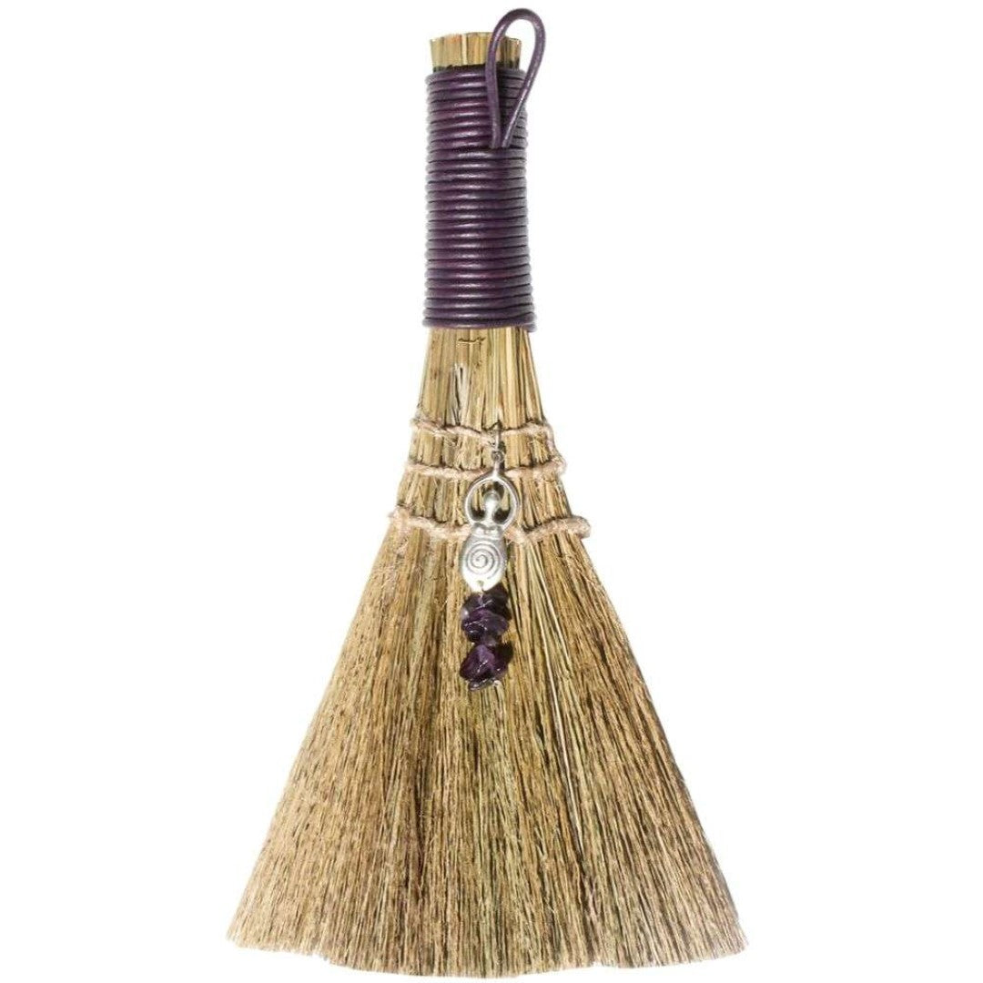 Wicca Broom - Goddess with Amethyst (20cm)