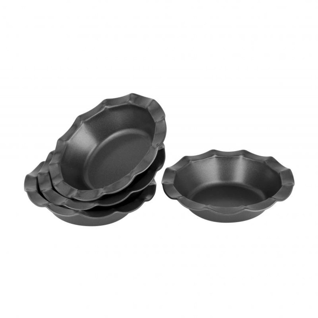 Fluted Pie Dish - BAKEMASTER Mini Non Stick 13 x 3cm (Set of 4)