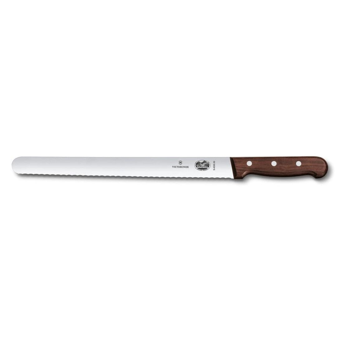 Slicing Knife - Victorinox Round Wavy Edge Wood  (30cm)